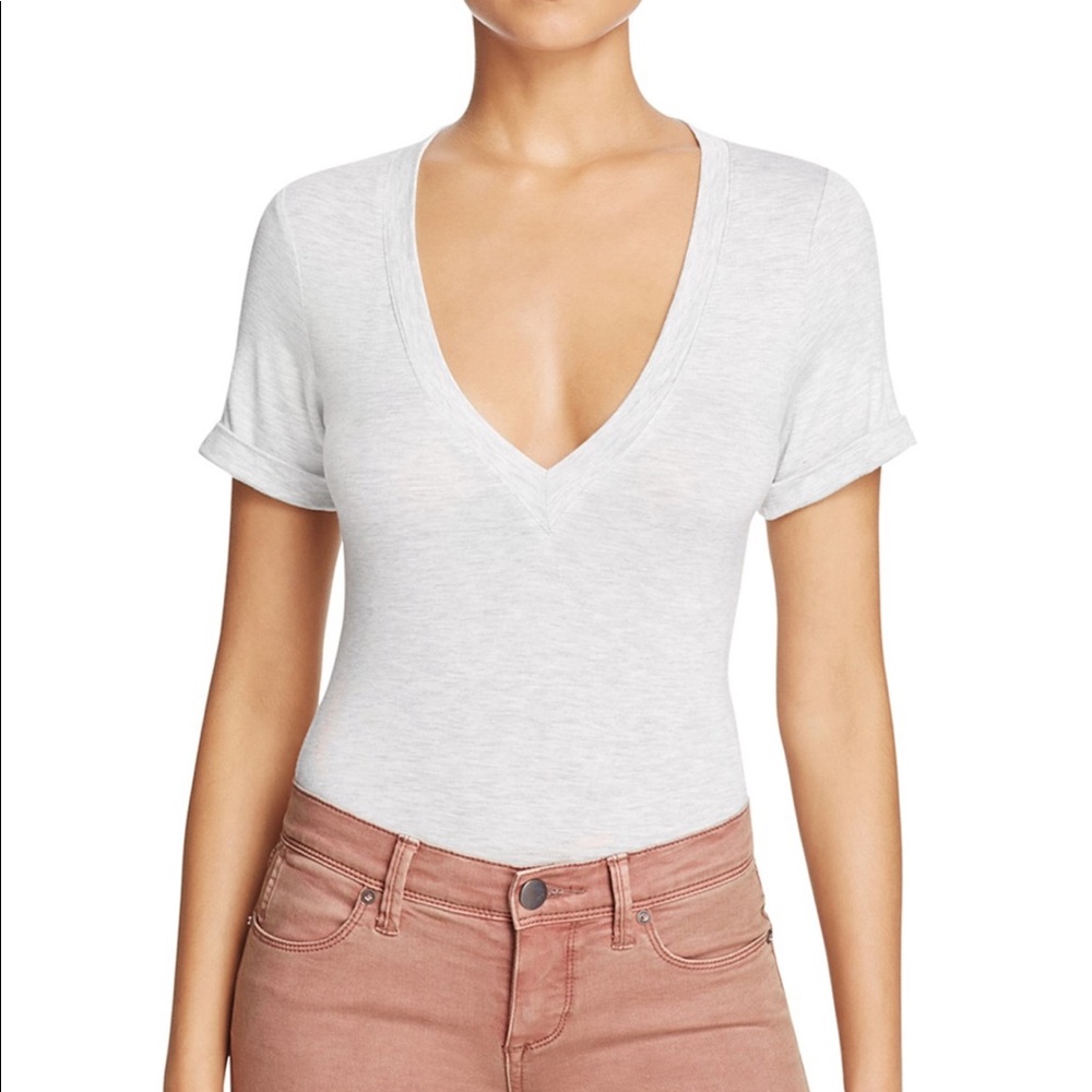 Free People Me Oh My V Neck T Shirt Bodysuit